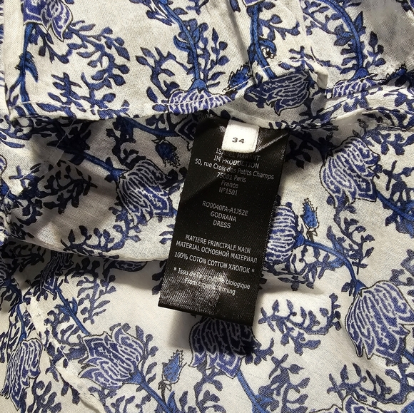 🇨🇵 Isabel Marant Etoile White & Blue Godrana Mini Dress - Picture 13 of 16